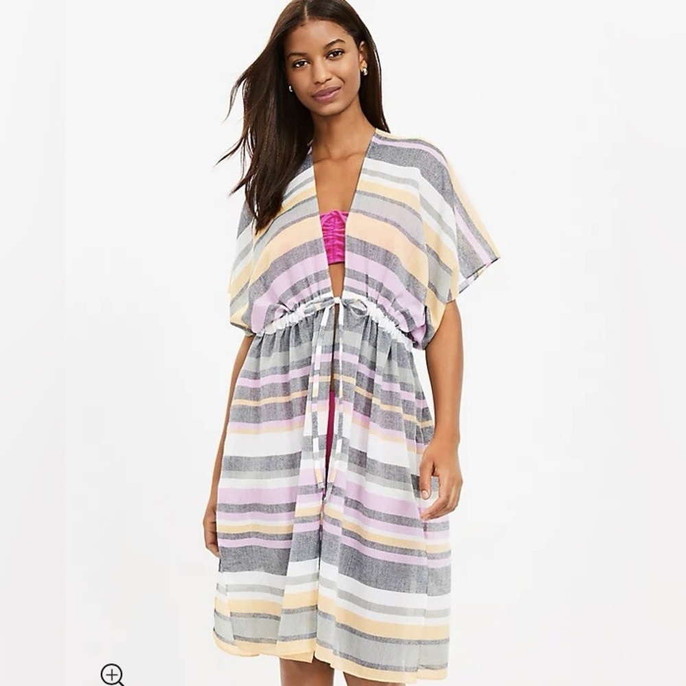 NWT Loft Beach cover up striped front tie size XS/S